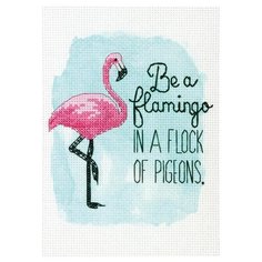 Dimensions Набор для вышивания крестиком Be a Flamingo 12,7 х 17,7 см (65168)
