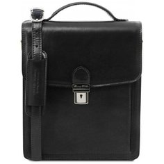 Большая кожаная барсетка Tuscany Leather David TL141424 Черный