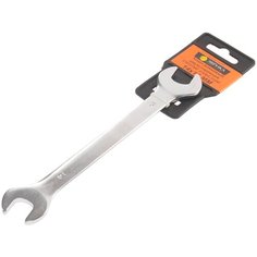 Ключ рожковый 14x15мм (Chrome vanadium) на держателе сатинированный эврика 1/10