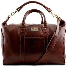 Дорожная кожаная сумка Tuscany Leather Amsterdam TL1049 Темно- коричневый