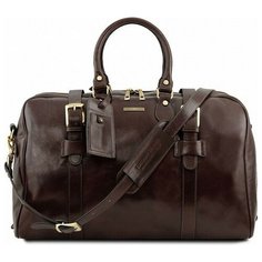 Дорожная кожаная сумка Tuscany Leather Voyager с пряжками большой размер TL141248 Темно- коричневый