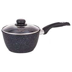 Ковш 1,2 л. со стеклянной крышкой, серия Гранит Black мечта,арт.81802