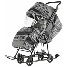 Санки-коляска Снежинка Универсал-1 (финляндия черная) Galaxy