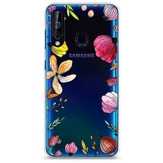 Силиконовый чехол "Цветочная рамка" на Samsung Galaxy A60 / Самсунг Галакси А60 Case Place