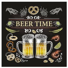 Подставка под горячее "BEER TIME". Размер 14х14см NEW МультиДом