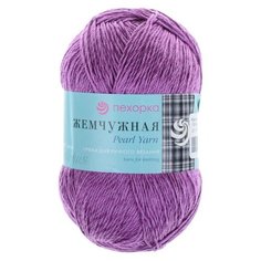 Пряжа Пехорка Жемчужная, 50 % хлопок, 50 % вискоза, 100 г, 425 м, 179 фиалка