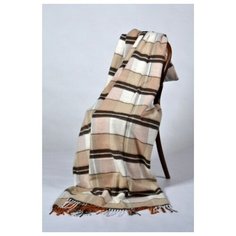 ТМ Ярослав Плед 100% хлопок 170x200 клетка бежевая