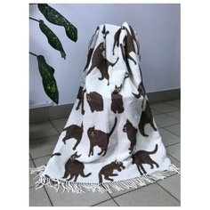ТМ Ярослав Плед 100% хлопок жаккард 140x200 кошки 1
