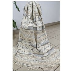 ТМ Ярослав Скидка 10%! Плед 100% хлопок жаккард 140x200 арт.1_1 лубны бежево-серые