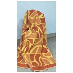 ТМ Ярослав Одеяло 70% шерсть жаккард 140х205 Оранжевая фантазия 5-17