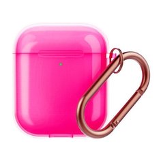 Чехол Neon для AirPods 1/2, карабин, розовый, Deppa 47307