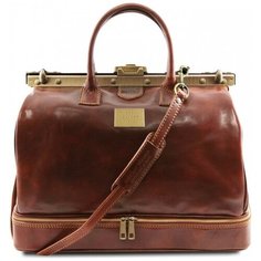 Дорожная кожаная сумка саквояж Tuscany Leather Barcellona TL141185 Коричневый