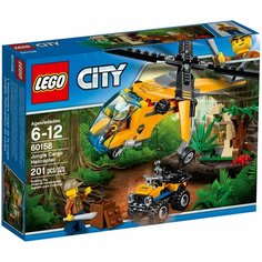 Конструктор LEGO City 60158 Грузовой вертолёт исследователей джунглей