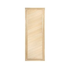 Дверь глухая, диагональная 1,9х0,7 м.,липа Класс А, коробка из сосны, с ручками и петлями в гофрокоробе "Банные штучки"
