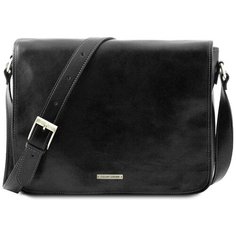Кожаная сумка мессенджер Tuscany Leather Messenger double TL90475 Черный