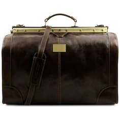 Дорожный кожаный саквояж Tuscany Leather Madrid большой размер TL1022 Темно- коричневый