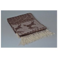 ТМ Ярослав Плед 50% шерсть 140x200 Олени коричневые арт. 3_17