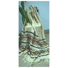 ТМ Ярослав Плед 100% хлопок жаккард 170x200 кайма бежево-коричневая 2_1