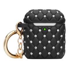 Чехол Crystal для AirPods 1/2, кольцо-карабин, коричневый/белый, Deppa 47314