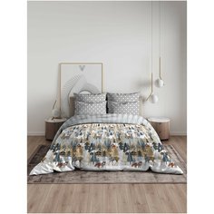 Постельное белье Василиса Евро из бязи, наволочки 70х70 см, Новый год