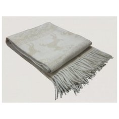 ТМ Ярослав Плед 50% шерсть 140x200 Олени бежевые арт. 3_15