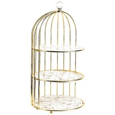 Блюдо- этажерка, фруктовница 3 яруса "Белый мрамор", 44см Nouvelle, 1180059