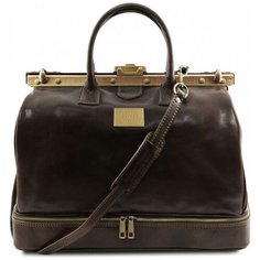 Дорожная кожаная сумка саквояж Tuscany Leather Barcellona TL141185 Темно- коричневый