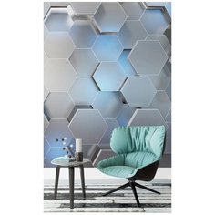 Фотообои / флизелиновые обои 3D неоновые соты 2,04 x 2,65 м Photostena