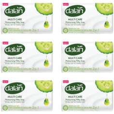 Dalan Cream Care Увлажняющее Молочное мыло Огурец и Молоко, 6 шт по 150 гр
