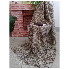 ТМ Ярослав Плед 100% хлопок жаккард 140x200 Ажур коричневый пл. 340 гр.
