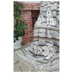 ТМ Ярослав Плед 100% хлопок жаккард 140x200 арт. 2 лубны бежево-серые пл. 340 гр.