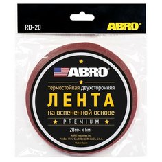Скотч 2-х сторонний (06х5м) красный ABRO ABRO