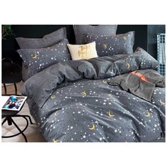 Постельное белье евростандарт Cleo Perfecto 003-EH, сатин, 4 наволочки: 50 х 70 и 70 х 70 см, синий