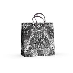 Пакет квадратный MS (16.5x16.5x9.2 см) "кашемир" 2-х сторонняя фольга,матовая ламинация. 2 вида, Арт. 2-107/5 Альт