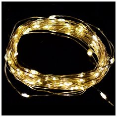 Светодиодная гирлянда "Роса" на батарейках / 50 теплых белых led Веселуха