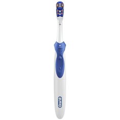Электрическая зубная щетка Oral-B 3D White Action Power голубая на батарейках