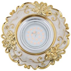 Dls-a105 gu5.3 chrome/beige+gold светильник декоративный встраиваемый, серия arno. без лампы, цоколь gu5.3. металл/полимер. хром/бежевый+золото. тм fametto