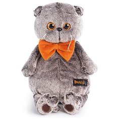 Мягкая игрушка Basik&Co Кот Басик в рыжем бархатном банте 30 см