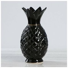 Ваза настольная "Ананас", чёрная, керамика, 33 см