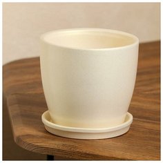 Цветочный горшок "Осень", перламутр, бежевый, керамика, 1 л