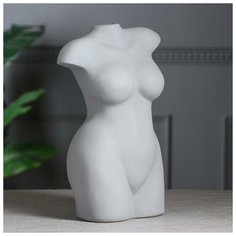 Ваза настольная "Эталон", матовая, серая, керамика, 30 см