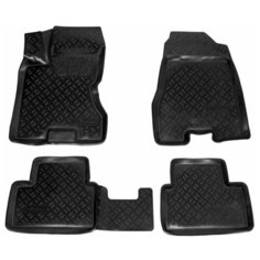 Ковры (3D с подпят для Nissan X-Trail (07-14) 4 шт выс. борт, полимер черн. (ACM-PS-90) Airline