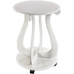 Деревянная подставка для цветов "Лира-2" Тм-10.2 цв. "Слоновая кость", h=580mm, d=410mm, полка d=410mm Аква Сервис