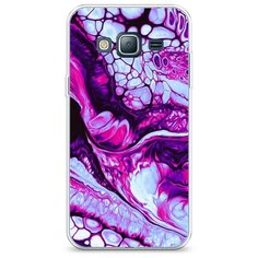 Силиконовый чехол "Розовый флюид арт" на Samsung Galaxy J3 2016 / Самсунг Галакси Джей 3 2016 Case Place