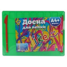 Доска для лепки пчелка 7 отделений для пластилина зеленая, 2 стека, А4+, 280х200 мм Пчёлка