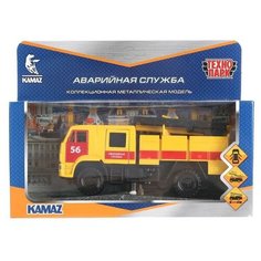 Технопарк Машинка аварийной службы Камаз, 15 см, KAM43502-15EM-YE
