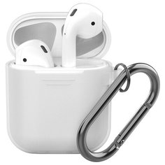 Чехол Deppa для AirPods с карабином clear