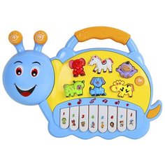 Интерактивная развивающая игрушка Smart Baby Пианино обучающее Гусеница JB0333402, синий