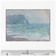 Репродукция картины на холсте The Manneport Etretat In The Rain, 1886г. Размер картины: 75х105см