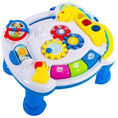 Интерактивная развивающая игрушка Zhorya Умный Я Столик развивающий ZY216425, белый/голубой